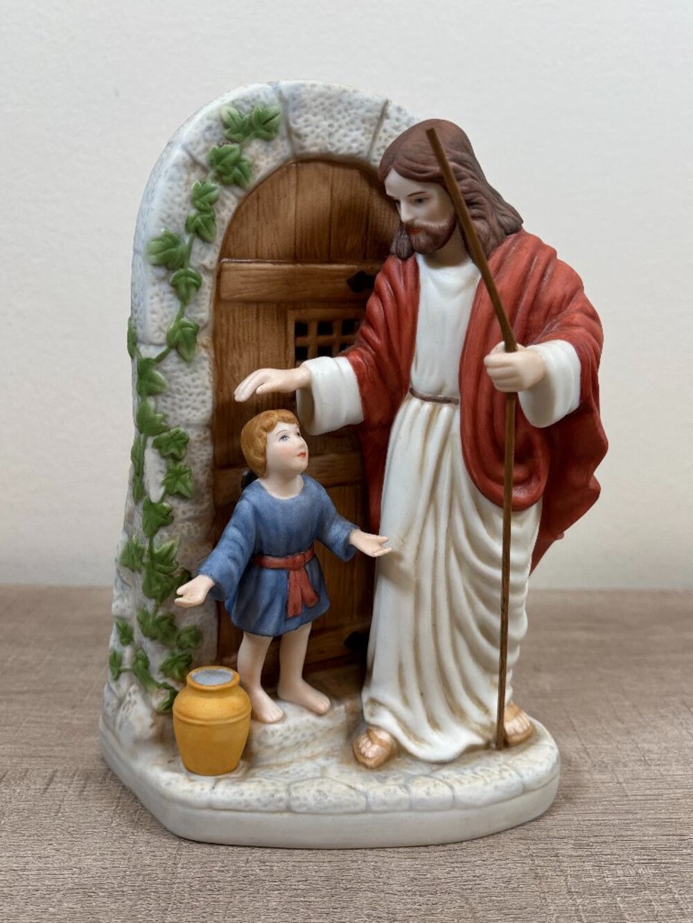Vintage Home Interiors Greatest Stories Ever Told "Jesus At The Door" Figurine